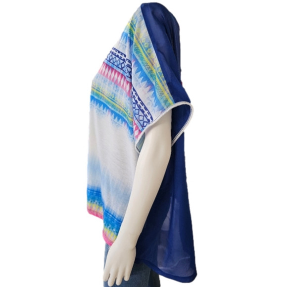 Bongo Plus Owl Inspired Short Sleeve High Low Blouse Size 3X - Picture 4 of 8